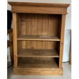 Pine bookcase 94cm h x 72cm w x 30cm d.