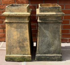 Two 19thC chimney pots marked Farnley Co. 27 74cm h.