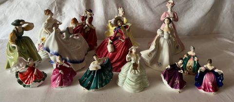 Fifteen Royal Doulton and Coalport ladies to include Buttercup, Fragrance, Elaine, Carla, Kate etc.