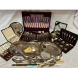 A quantity of silverplate to include a canteen of cutlery, Sheffield, 6 place, 4 boxed sets