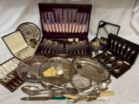 A quantity of silverplate to include a canteen of cutlery, Sheffield, 6 place, 4 boxed sets