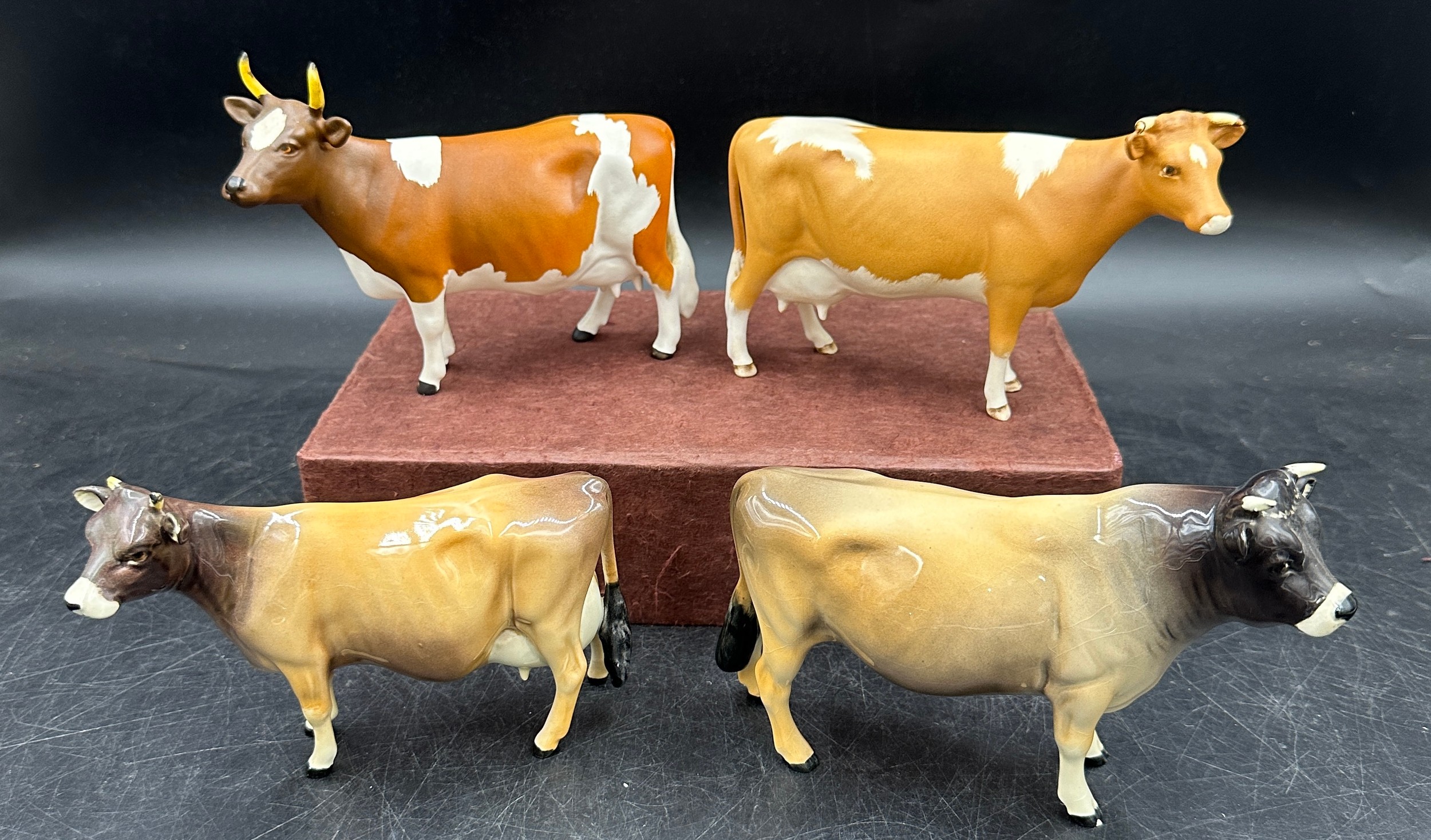 Beswick Ch. Ickham Bessie 198, Ch. Newton Tinkle and Ch. Dunsley Coy Boy together with another