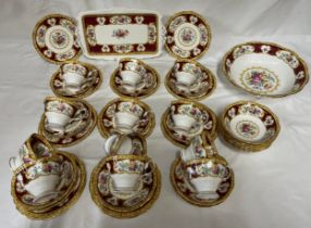 Royal Albert Lady Hamilton pattern tea and dessert ware to include 12 cup, saucer and plates,