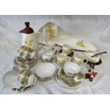 An assortment of ceramics to include Carlton Ware Mimosa lidded jug 25cm h, 4x beakers, 2x