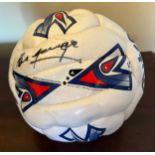 A Mitre football signed by England footballer Paul Gascoigne.