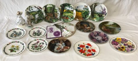 A collection of plates to include The Spode golden jubilee cake plate of her majesty Queen Elizabeth
