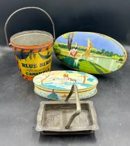 A collection of advertising tins to include an Art Nouveau Rowntree & Co. Ltd. York Cocoa and