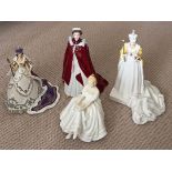 Ceramic figurines etc to include Coalport to celebrate the Diamond Jubilee of Her Majesty Queen