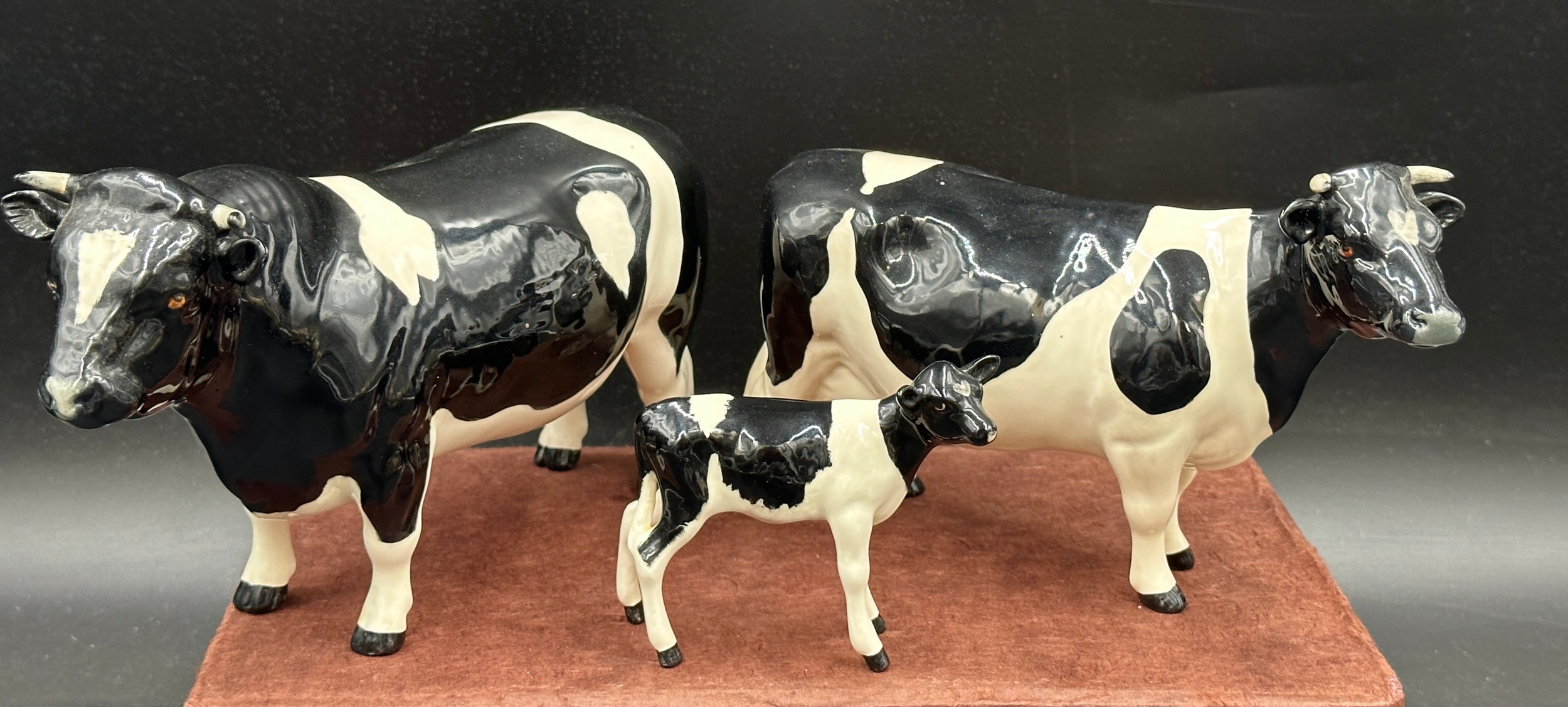 A collection of seven Beswick figures of cattle to include, a Charolais bull, cow and calf, a - Image 2 of 6