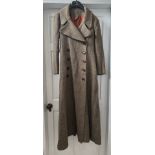An original Biba tweed winter double breasted maxi-coat with original Biba label to collar, 3/4