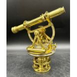 A brass theodolite by Elliott Brothers, 56 Strand, London, number 4362, with mahogany case.