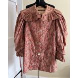 Vintage ladies paisley wool jacket with puff sleeves and collar. Underarm to underarm 46cm, height