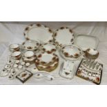 Royal Albert Old Country Roses. A large collection of dinnerware to include meat plate 41cm w, round