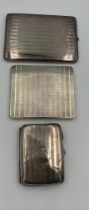 Three hallmarked silver cigarette cases to include Birmingham 1927, Birmingham 1913 and Birmingham