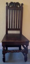 An early oak side chair C1700.
