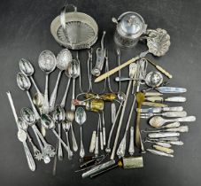 A quantity of silver plated and other items to include bon bon dish, lidded jar, sugar tongs,