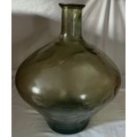 A contemporary green glass vase. 47cm h.