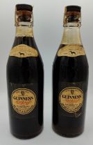 Two vintage bottles of Guinness bottled by Richardson Bros LTD Normanby, minimum contents 19 1/3