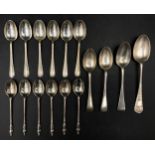 A collection of hallmarked silver spoons to include 6x apostle spoons Sheffield 1970 Walker &