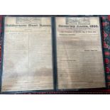 Two framed advertising posters for Holderness Hunt Races 1834 and Beverley Races 1835. 36cm x 25cm.