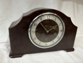 A Smiths Enfield Bakelite mantle clock with key. Ht. 24cm x 36.5cm w.