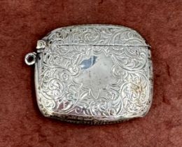 A silver vesta case Birmingham 1919 maker Constantine & Floyd Ltd. 22g.