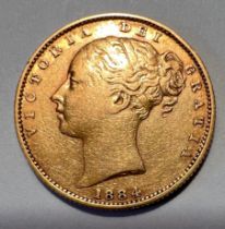 A Victorian full gold sovereign 1884, Sydney mint mark.