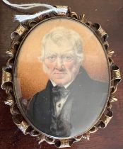 William Douglas the artist's father, miniature by Miss Archibald Ramsay Douglas exh. at R.A. On