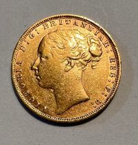 A Victorian full gold sovereign 1878.