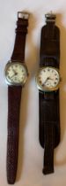 A GMT 1930's cushion watch and a vintage DF&C Uno Trench watch. Both in good working order.