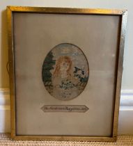 A framed watercolour entitled ‘The Gardiner’s Daughter 1811’. Frame size 28.5 x 23.5.