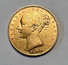 A Victorian full gold sovereign 1869.