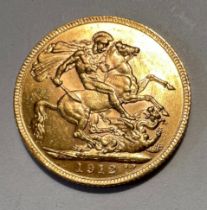 George V full gold sovereign 1912.