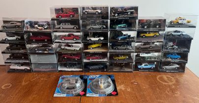 Collection of 38 James Bond toy cars by 'GE Fabbri'. All in original packaging with magazines and