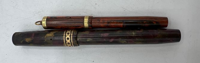 Two vintage pens, Conway Stewart Dinkie no. 526M and Swan visofil Mabie Todd & co Ltd.