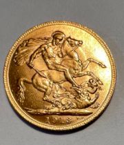 George V full gold sovereign 1913.
