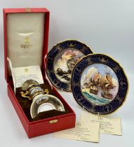 Spode china twin handled cup and saucer and lid "The Shipwright's Cup" limited edition 96/500 to