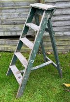 Vintage pine step ladder 103cm h.