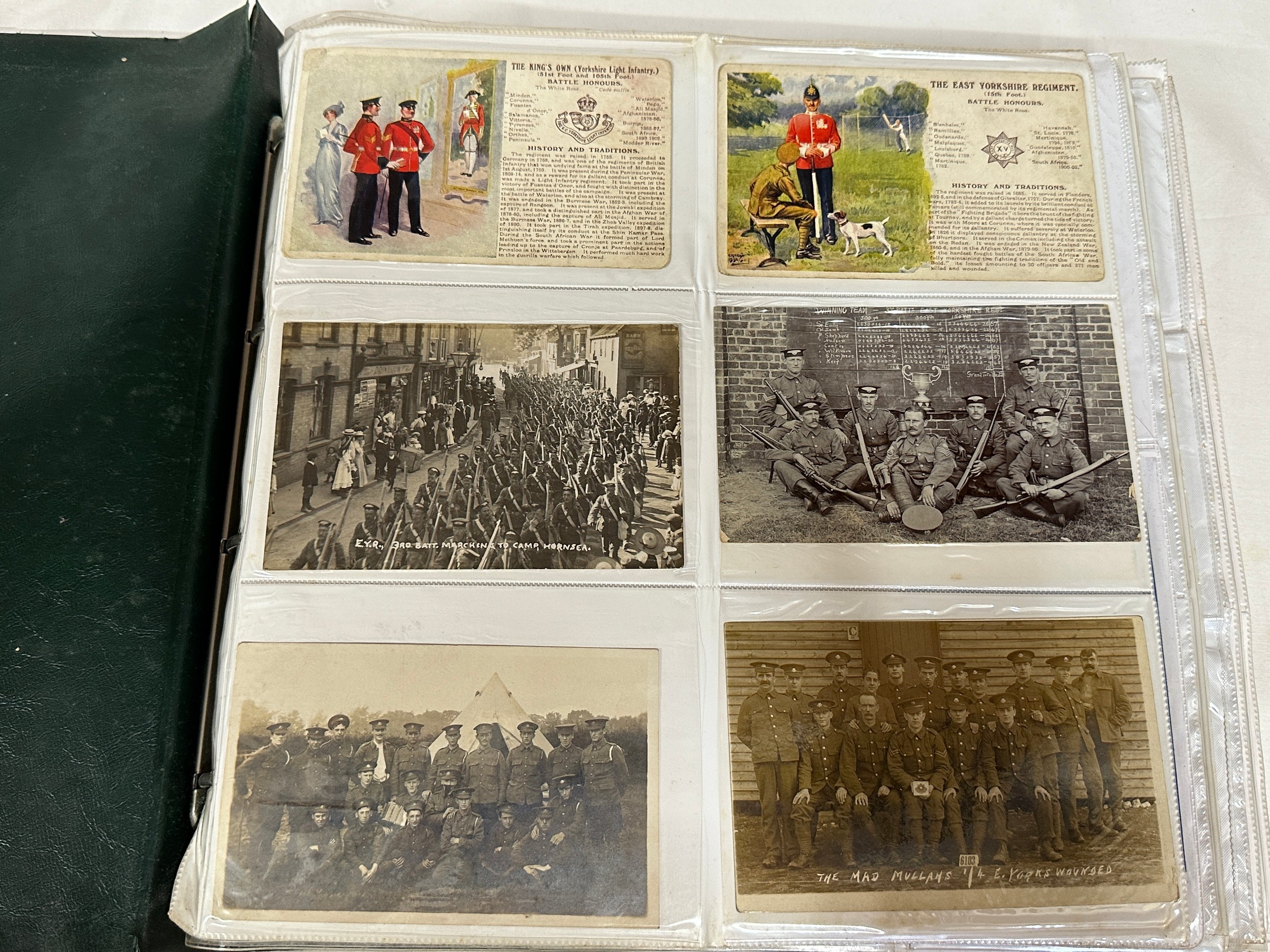 East Riding of Yorkshire interest. A large album, approx. 378, postcards of East Yorkshire Regiment, - Image 2 of 20