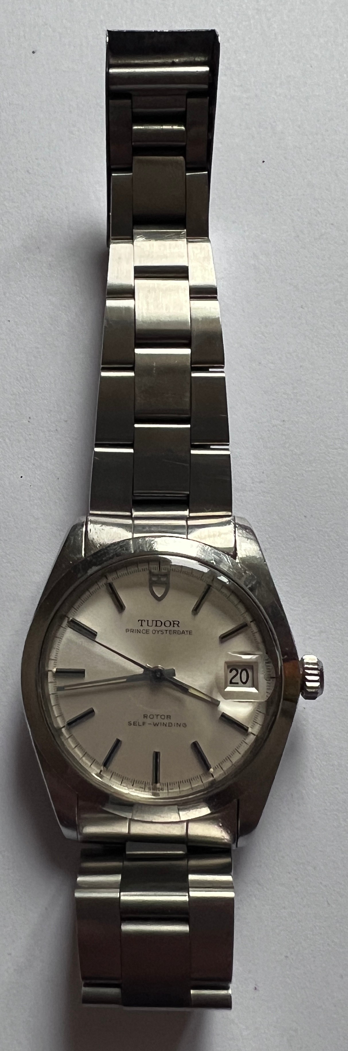 A Tudor Prince Oysterdate Rotor self winding wristwatch, C1970 with date aperture. Rolex crown - Image 6 of 7