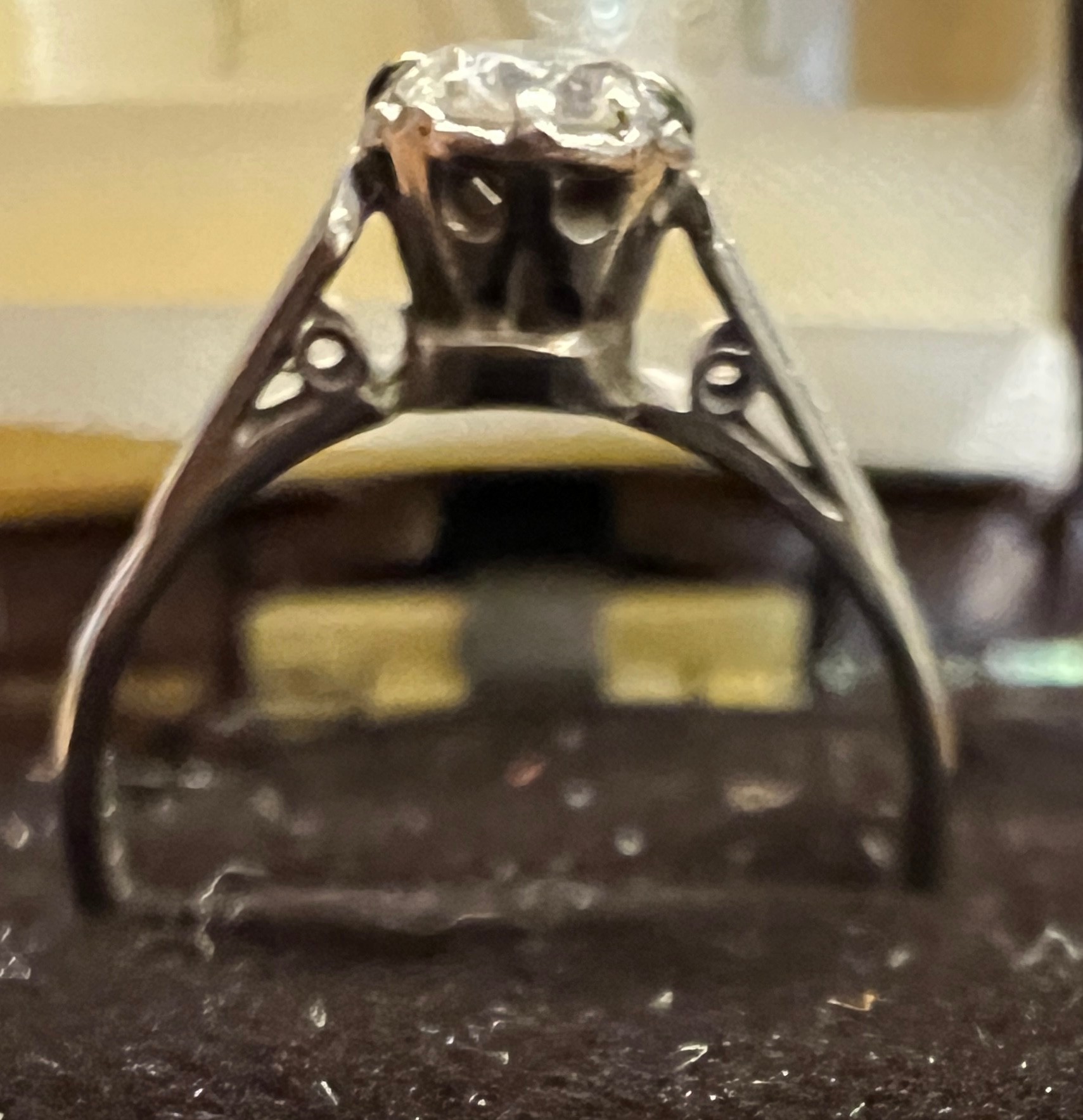 An 18 carat white gold solitaire diamond ring. Size L. Weight 2.6gm. - Image 2 of 5