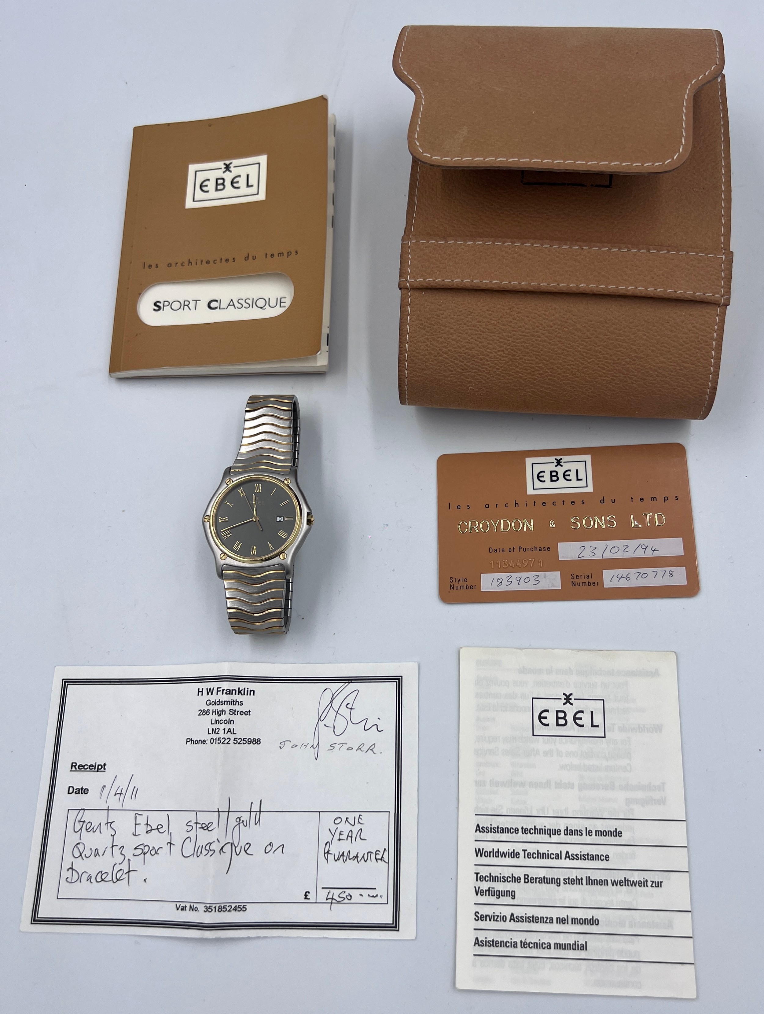 A boxed gentleman's Ebel Sport quartz Classique wristwatch in original case. Very good condition - Image 2 of 5