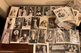 A large quantity of Edwardian theatre postcards to include music hall and seaside entertainers,