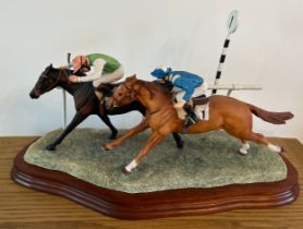 Border Fine Arts 'The Final Furlong', model No. L109. 327/950 by Anne Wall, on wood base, with