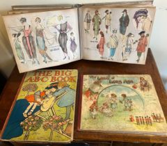 Three books to include a fashion scrap book from 1922, ‘The Land of Long Ago’ by L.L. Weedon with