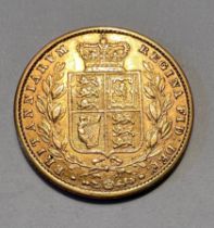 A Victorian full gold sovereign 1857.