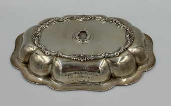 A silver tureen lid presented to the officers' mess by Lieutenant Colonel Commandant Thomas R