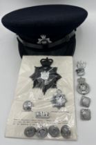 East Riding of Yorkshire Constabulary cap together with badges, buttons etc. Hat made by Christys of