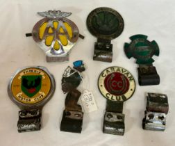 Motoring Memorabilia, assorted car badges to include AA, Phoenix Motor Club, Caravan Club,