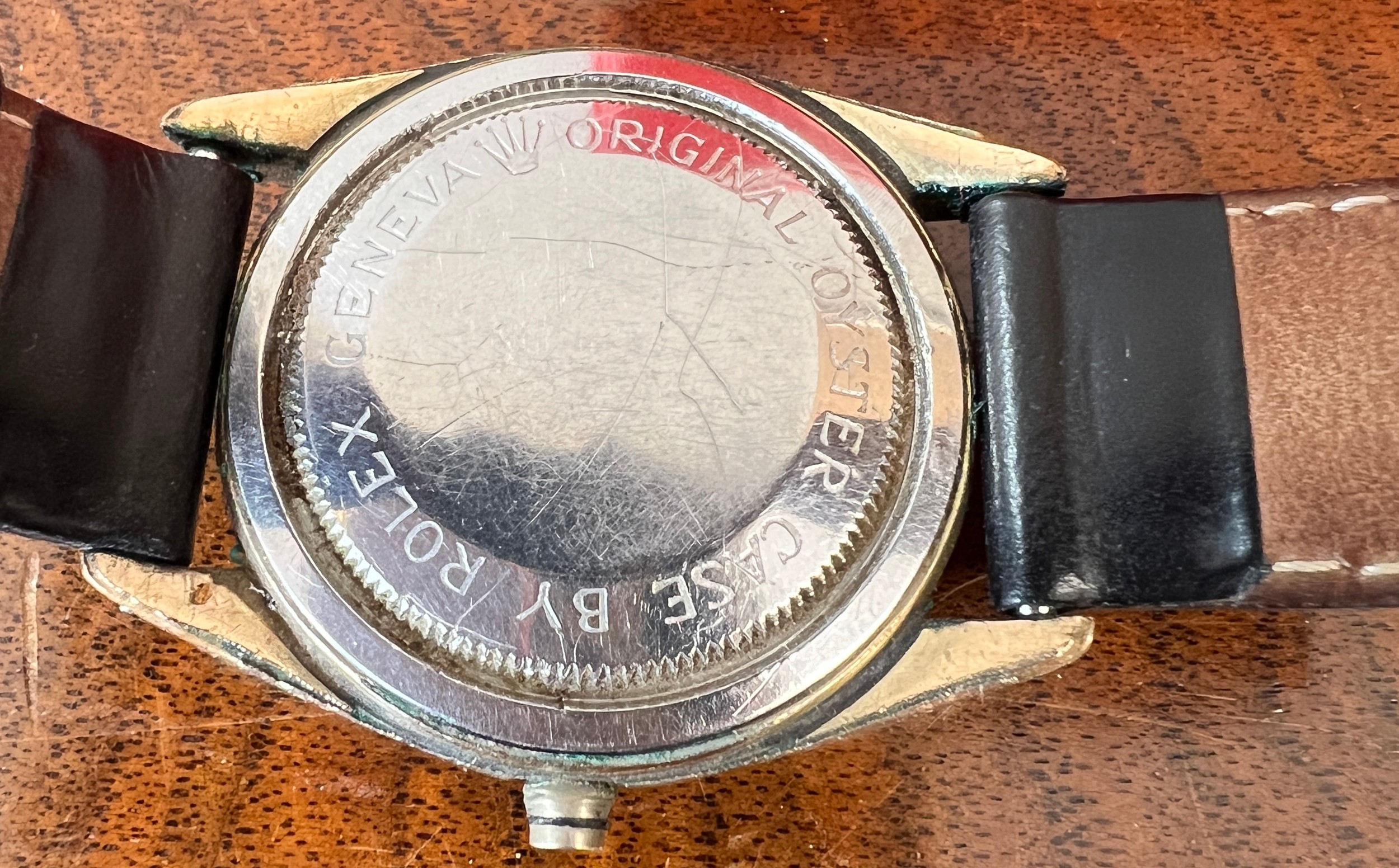 A vintage gentleman’s Tudor self-winding wristwatch on black leather strap in original box with - Image 4 of 7